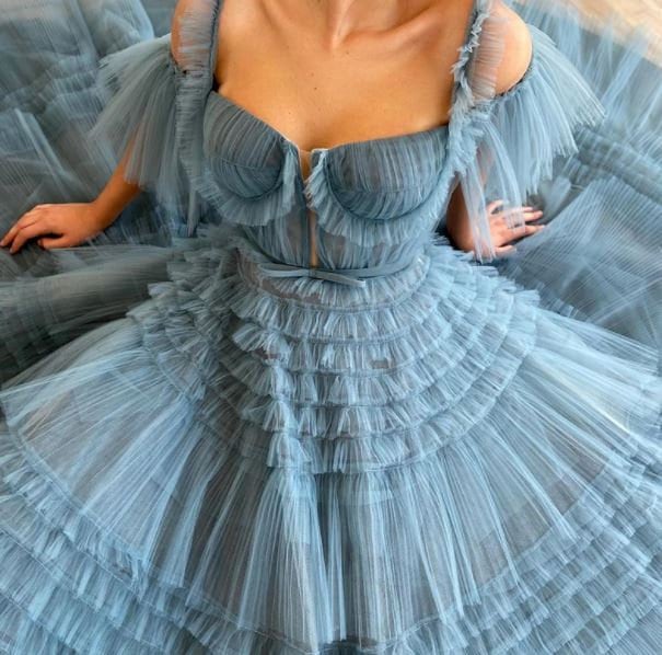 Elegant Blue Cold shoulder Dress, Pleated Maxi dress, Bridesmaid Dress, Ball Gown, Photoshoot Dress, Plus Size, Custom made