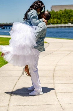 Extra Puffy High Low Tulle Skirt | Ruffled White Tulle Skirt | Photo Shoot Clothes, Custom made, Plus Size