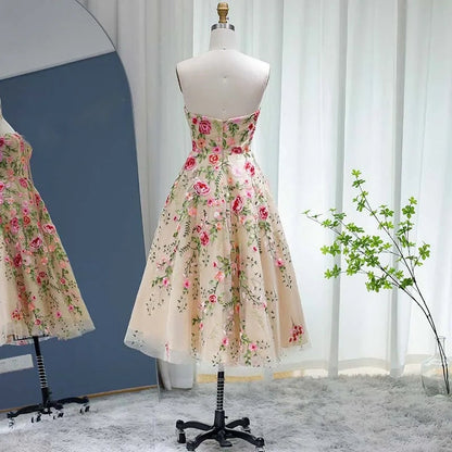 Floral Embroidered Bolero Dress Two Piece Tulle Dress Long Sleeve Evening Dress Wedding Guest Party Gown Custom Size